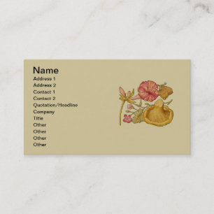 Butterfly Mushroom Flower Watercolor Painting Business Card