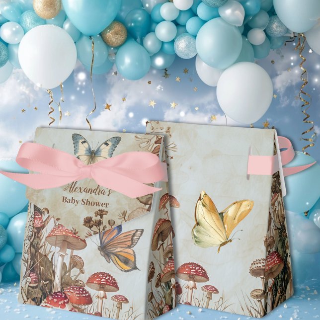 Butterfly Mushroom Woodland Nature Baby Shower Favour Box (Creator Uploaded)