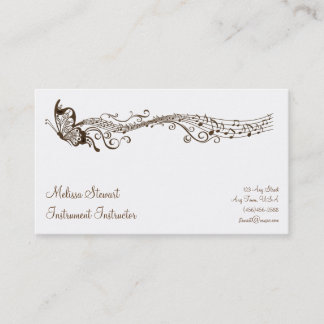 Butterfly Music Teacher Business Cards