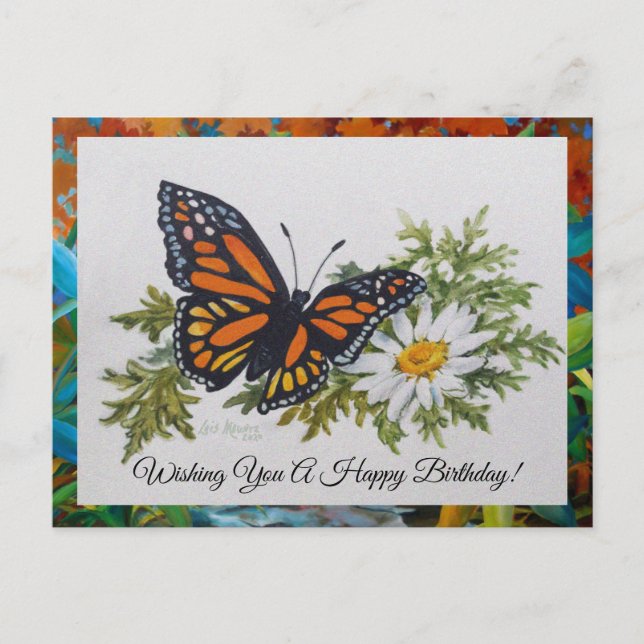 Butterfly 'n Daisy Postcard Greeting (Front)
