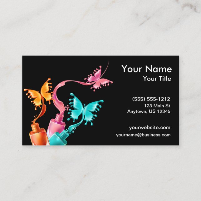 Butterfly Nail Polish Business Card (Front)