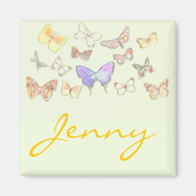 Butterfly & name Magnet (Front)