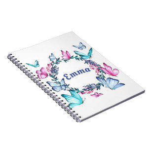 Butterfly Name Spiral Photo Notebook