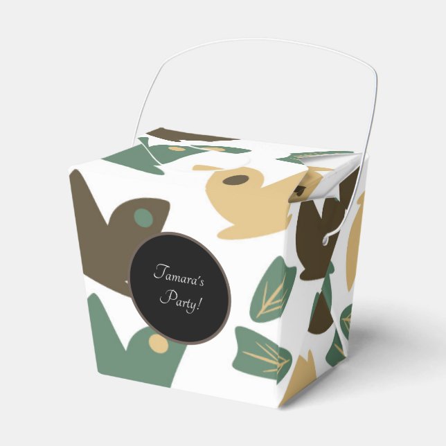 Butterfly Nature Trail Greenery Birthday Party Favour Box (Front Side)