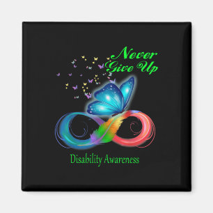Butterfly Never Give Up Disability Awareness _1 Magnet