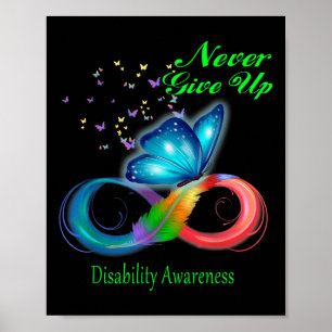 Butterfly Never Give Up Disability Awareness Poster