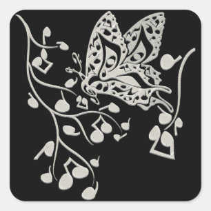 Butterfly_Notes Square Sticker