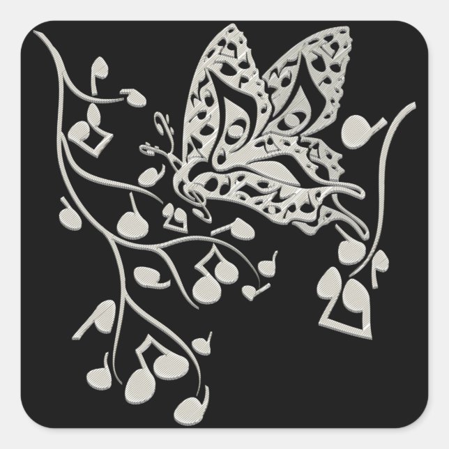 Butterfly_Notes Square Sticker (Front)