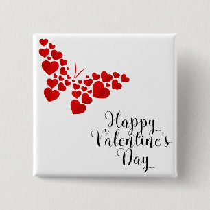 Butterfly of hearts 15 cm square badge