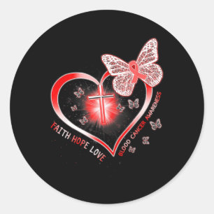 Butterfly Of Hope Faith And Love For Blood Cancer Classic Round Sticker