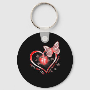 Butterfly Of Hope Faith And Love For Blood Cancer Key Ring