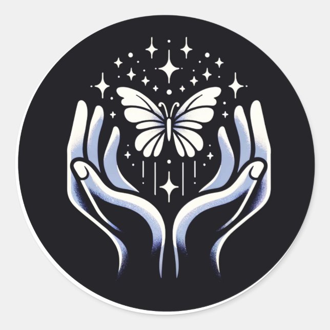 Butterfly of Hope Symbol of Strength & Resilience Classic Round Sticker (Front)
