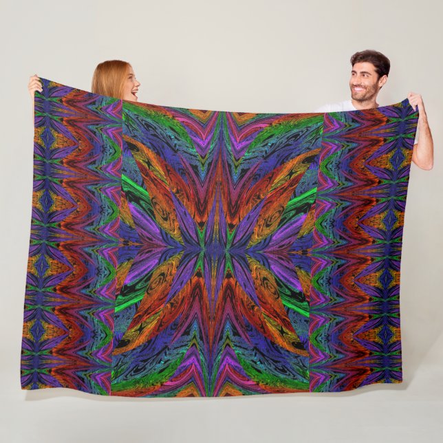 Butterfly Of The Rainbow 3 Fleece Blanket (In Situ)