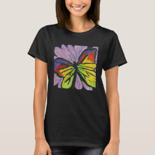 Butterfly on a Flower Hand Drawn T-Shirt