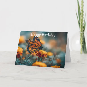 Butterfly on a Marigold Card