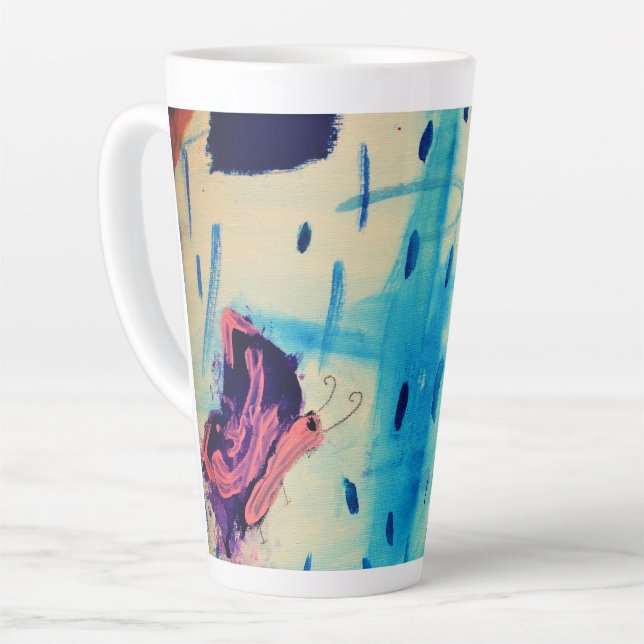 Butterfly on a Rainy Day  Latte Mug (Left Angle)