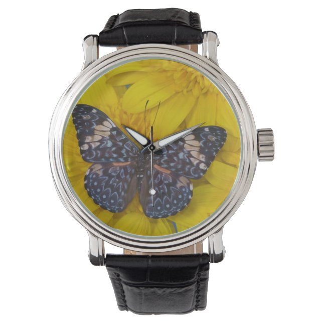 Butterfly on a Yellow Flower Watch (Front)