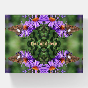 Butterfly On Aster Flower Abstract Personalised Paperweight