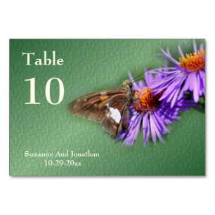 Butterfly On Aster Nature Personalised Wedding Table Number