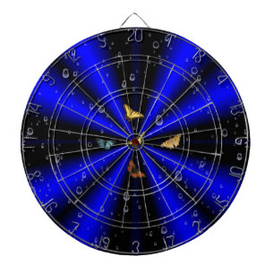 Butterfly on blue black Rainbow Dartboard