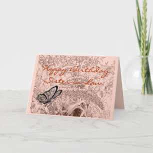 Butterfly on bush pencil sketch - any occasion card