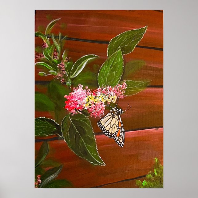 Butterfly on Bush Print (Front)