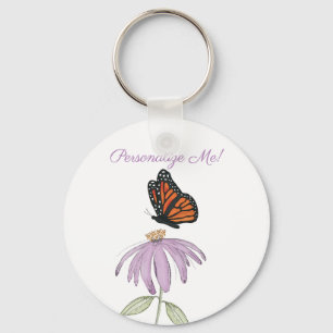 Butterfly on Cone Flower Key Chain