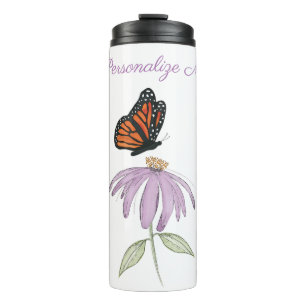 Butterfly on Cone Flower Thermal Tumbler