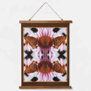 Butterfly On Coneflower Abstract Hanging Tapestry