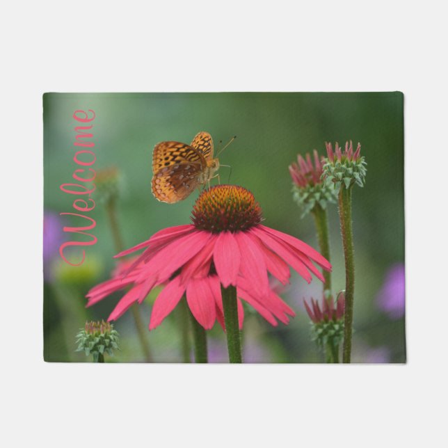 Butterfly On Coneflower Doormat (Front)