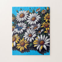 Butterfly on Daisies - Puzzle