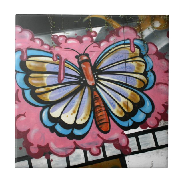 Butterfly on film ceramic tile (Front)