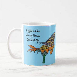 Butterfly on Flower- Coffee Like Sweet Nectar  Coffee Mug