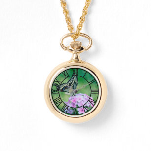 Butterfly On Flower eWatch Necklace