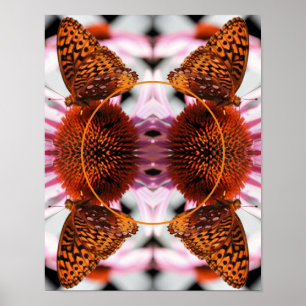 Butterfly On Flower Frame Create Your Own Photo Poster