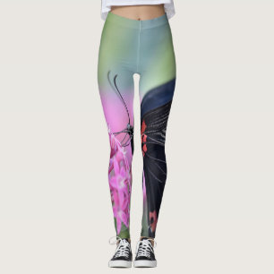 Butterfly on flower leggings