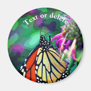 Butterfly On Flower Nature Art Personalized Magnet