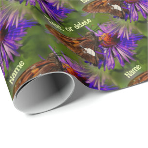 Butterfly on Flower Nature Art Personalized Wrapping Paper