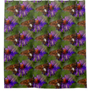 Butterfly On Flower Nature Art Shower Curtain