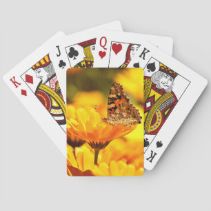 Butterfly on flower playing cards