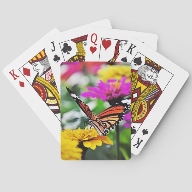Butterfly on Flowers #2 Playing Cards (Back)