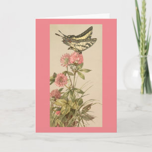 Butterfly On Flowers Thank-You Card