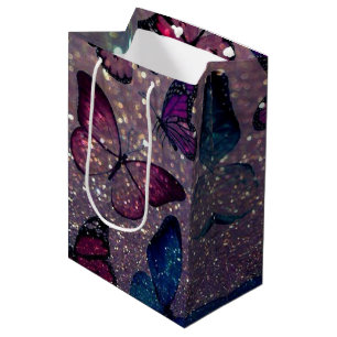 Butterfly on Glitter Medium Gift Bag
