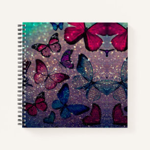 Butterfly on Glitter Notebook