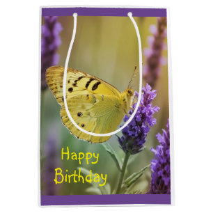 Butterfly on Lavender  Medium Gift Bag