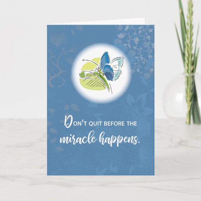 Butterfly on Leaf Recovery Encouragement Card (Front)