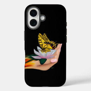 Butterfly on Lotus Bloom iPhone 16 Case