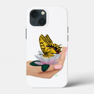 Butterfly on Lotus Bloom iPhone 13 Mini Case