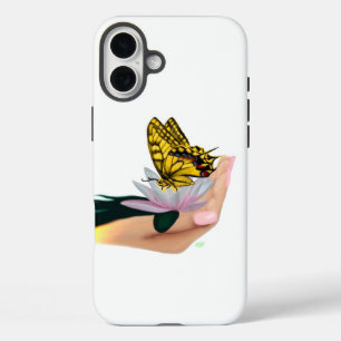 Butterfly on Lotus Bloom iPhone 16 Plus Case