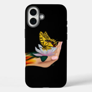 Butterfly on Lotus Bloom iPhone 16 Plus Case